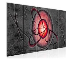 Bilder Abstrakt Wandbild 150 x 60 cm Vlies - Leinwand Bild XXL Format Wandbilder Wohnzimmer Wohnung Deko Kunstdrucke Rot 5 Teilig - MADE IN GERMANY - Fertig zum Aufhängen 100156b