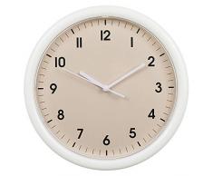 Time Vanguard Wanduhr, 25,4 cm, geräuschlos, cremefarben
