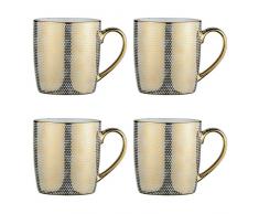 Bia Set of 4 Dots Tassen, Porzellan, Gold, 12 x 9 x 9,5 cm