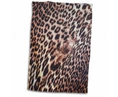 Handtuch, 3D Rose exotischer Leopardenmuster, Natur, 38,1 x 55,9 cm