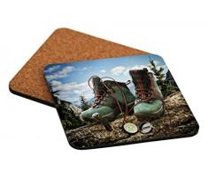 Rikki KnightWandern Stiefel mit Kompass Design Square Bier Untersetzer