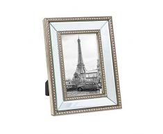 Isaak Jacobs Spiegel Bead Rahmen, plastik, silber, 10 x 15 cm