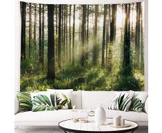Xinyi Home Wand aufhängen Natur Polyester-Kunst-Baum Thema Szenerie, Wand Decor für Wohnheim Zimmer, Schlafzimmer, Wohnzimmer, Nagel Enthalten 90 W x 60 L (230cmx150cm) Sunlight Forest