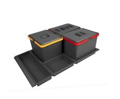 ELLETIPI Metropolis Abfalleimer, Grau, mittel