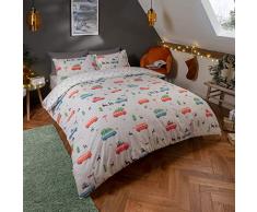Sleepdown Festliche Wohnmobil-Bettwäsche-Set, Doppelbett, Polycotton, Weiß