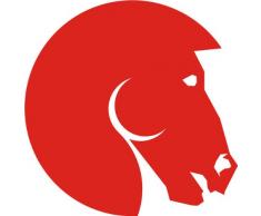 INDIGOS 4051095055273 Wandtattoo w615 Pferd Wandaufkleber in 3 Größen, 120 x 66 cm, rot