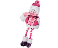WeRChristmas Weihnachtsdekoration, Sitzender Weihnachtsmann, 35 cm, Hot Pink/Violett