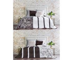 Eurofirany Tagesdecke, Polyester-Baumwolle, Cream/Brown, 220 x 240 x 1 cm