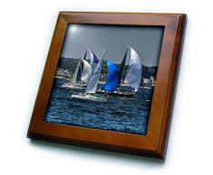 3dRose FT UNF 1 Mehrere Segelboote Racing, von Fliesen, 8 von 20,3 cm