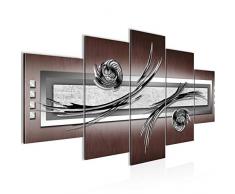 Bilder Abstrakt Wandbild 200 x 100 cm Vlies - Leinwand Bild XXL Format Wandbilder Wohnzimmer Wohnung Deko Kunstdrucke Braun 5 Teilig - MADE IN GERMANY - Fertig zum Aufhängen 102851b