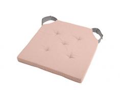 Lovely Casa Duo Sitzkissen Klettverschluss, Baumwolle, Puder/Maus, 38 x 38 x 4 cm