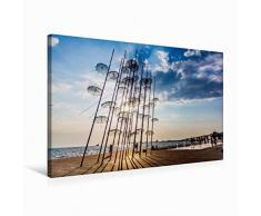 Premium Textil-Leinwand 75 x 50 cm Quer-Format Umbrellas Skulptur in Thessaloniki | Wandbild, HD-Bild auf Keilrahmen, Fertigbild auf hochwertigem Vlies, Leinwanddruck von thomas meinert