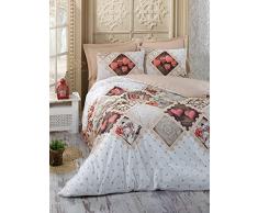 Cotton Box Steppdecke für Einzelbett 155 x 200 cm White Beige Red Cream