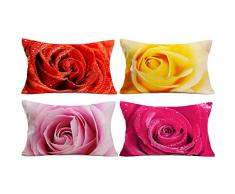 Doitely Set von 4 Weihnachts-Vibes Rechteckige Überwurf-Kissenbezüge Weihnachtsbaum Antik Stil Dekorative Überwurf-Kissenbezüge Baumwolle Leinen 30,5 x 50,8 cm für Zuhause Sofa 12x 20 Watercolor Fahrrad