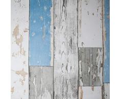 Klebefolie Perfect Fix® Wood ceruse, Dekofolie, Möbelfolie, Tapeten, selbstklebende Folie, PVC, ohne Phthalate, keine Luftblasen, Natur-Holzoptik bunt, Stärke: 0,15 mm, Venilia 54915