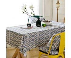 Pahajim Tischdecke aus Baumwollleinen mit Stickerei, waschbar, Nicht verblassen, rechteckig, für Küche, Esszimmer, Party. Rectangle/Oblong，55 x 71 Inch Fashion Grau