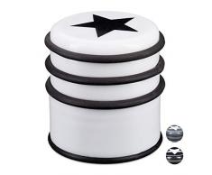 Relaxdays Türstopper für den Boden, Türpuffer für Fenster & schwere Türen, Türhalter mit Stern-Motiv, 8 cm hoch, weiß