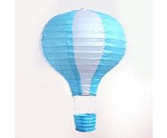 3 Stück gestreifte Heißluftballon-Papierlaternen Hochzeit Party Dekoration Basteln Lampenschirm 16 (40CM) babyblau