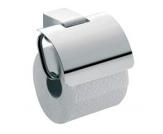Emco Mundo Toilettenpapierhalter, chrom, Klopapierhalter, mit Deckel, Rollenhalter, Wandmontage - 330000100