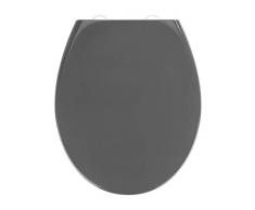 Wenko WC-Sitz Samos grau, Toilettensitz mit Absenkautomatik, mit Fix-Clip Hygiene-Befestigung, Duroplast