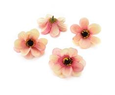 Künstliche Blumenköpfe in Großhandel zum Basteln, Seide, Sonnenblumen, Gänseblümchen, Pfingstrose, Handarbeit, künstliche Blumenköpfe, Hochzeitsgeschenke, Dekoration, DIY Kranz, Geschenk, Scrapbooking, Bastelblume, 50 Stück (6 cm) hellrosa