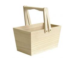 Artemio 14002103 Dekokorb, Holz, Beige, 16 x 17 x 10 cm