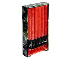 Spaas 12 x 12 Rustikale Duftkerze Haushaltskerzen Paraffinwachs rot D 21 mm H 250 mm