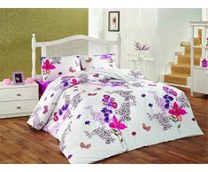 Eponj Home Steppdecke Einzelbett 140 x 200 cm Pink Purple White