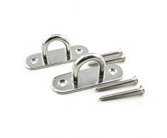 Lind Haken für die Küche, mit Augenplatte, 304 Edelstahl, strapazierfähig, Decken- und Wandmontage, zum Aufhängen, für Yoga, Hängematte, Schaukel, Boot Strip - M8