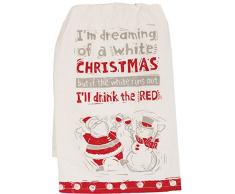 Primitives by Kathy Block Print Polka Dot Geschirrtücher, Textil, Weiße Weihnachten, Set of 2