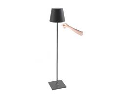 Zafferano Poldina Pro XXL - Dimmbare LED-Tischlampe und Stehlampe (150 cm / 81 cm / 69 cm), neue Kontaktladestation, EU-Stecker - dunkelgrau