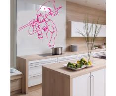 INDIGOS 4052166013192 Wandtattoo w116 Kämpfer, Axt, Fantasy Wandaufkleber 120 x 116 cm, rosa