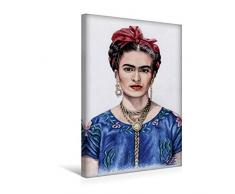 Premium Textil-Leinwand 30 cm x 45 cm hoch Hommage an Frida Kahlo | Wandbild, Bild auf Keilrahmen, Fertigbild auf echter Leinwand, Leinwanddruck
