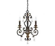 Quoizel QZ/MARQUETTE3 Kronleuchter mit 3 Leuchten, 45,7 x 45,7 x 61Â cm, Bronze, goldfarben