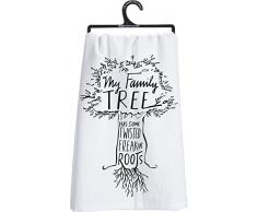 Primitives by Kathy LOL Made You Smile Geschirrtuch, Baumwolle, Mein Familienbaum, 28-Inches Square