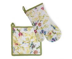 Boston International Ofenhandschuh und Topflappen, Baumwolle, Blumenmuster, 2 Stück