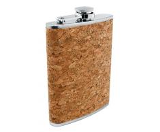 Vin Bouquet FIA 292 Flachmann, Kork und Edelstahl, Braun, 18 x 16 x 3 cm, 2 Stück, 18x16x3 cm, 2