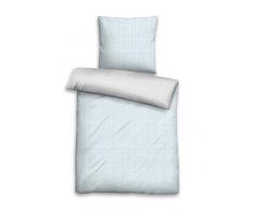 biberna 0004253 Feinbiber Deluxe Bettwäsche Garnitur mit Kopfkissenbezug (Baumwolle) 1x 135x200 cm + 1x 80x80 cm, eisblau