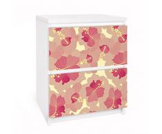Apalis 91082 Möbelfolie für Ikea Malm Kommode - Selbstklebe Gelbes Hibiskus Blumenmuster, gröÃe 2 mal, 20 x 40 cm