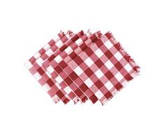DII Gewebte schwere Baumwolle Geschirrtücher mit dekorativen Fransen, saugfähige Geschirrtücher zum Trocknen und Reinigen von Küchengeschirr oder Arbeitsplatten Serviette Napkin Checkered Wine