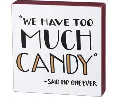Primitives by Kathy Halloween Box Sign, 7 x 7-Inch, Too Much Candy