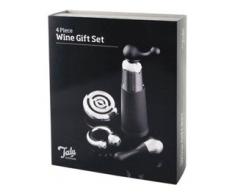 Tela Wein-Geschenk-Set, inklusive selbstziehendem Korkenzieher, Stopfen, Kapselmesser, Tropfschutz, in Geschenkkarton, 4 Stück