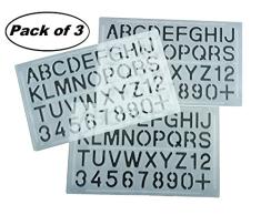 PARTH Impex Buchstaben und Zahlen Schablonen (3 Stück) numerischen Alphabet Malen Technische Zeichnen Vorlage DIY Handwerk Projekte