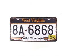 15,2 x 30,5 cm Vintage Feel Rustikal Home, Bad und Bar Wand Decor KFZ Nummernschild Souvenir Metall blechschild Schild