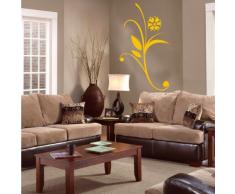 INDIGOS 4052166076456 Wandtattoo w448 Pflanze Blume Wandaufkleber 120 x 96 cm, gold