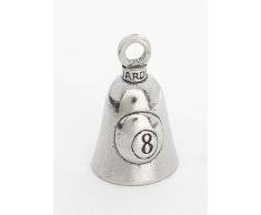 Biker Guardian Bell 8 Ball Glücksbringer Eightball Key Ring Glocke Motorrad Schutzengel