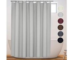 eforcurtain schwere Pflicht Solide Dusche Vorhang Stoff, wasserdicht und mildew Badezimmer Vorhang, Polyester-Mischgewebe, Sliver Grey, 72W x 72L