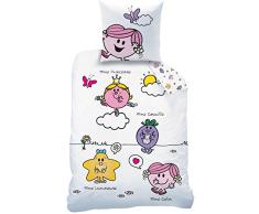 CTI 045061 Herr Frau Happy Life Bettwäsche für Kinder Baumwolle weiß 200 x 140 cm