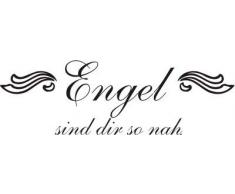 INDIGOS WG30042-70 Wandtattoo w042 Spruch Engel sind dir so nah Frau Sexy Girl 120 x 38, schwarz