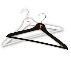 Hat Shark Individuelle 3D Laser Gravur Hochzeit Kleidung Schwarz und Weiß Holz Kleiderbügel Kleid und Tux Set von 2